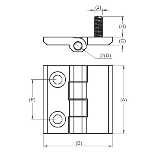 Polyamide Hinge - 50 x 50mm - Counter Sunk Holes + Concealed Fixing